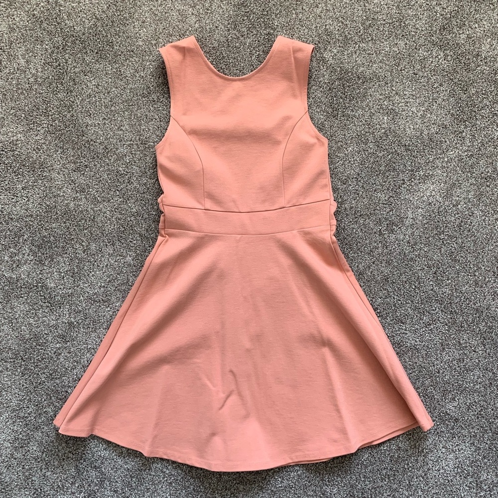 Salmon Open Cross-back Dress